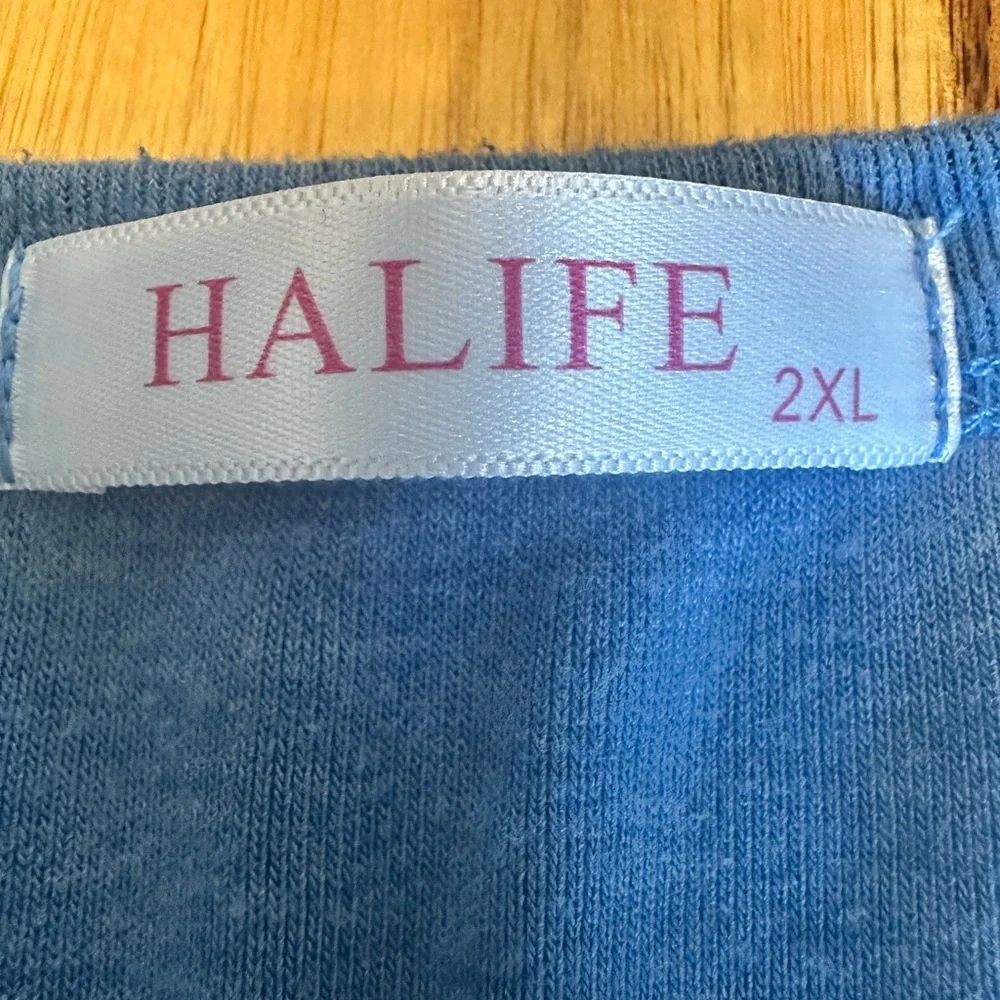 Halife Long Sleeve Color‎ Block Tops Crewneck Pullover Tunic 2X - Picture 6 of 10